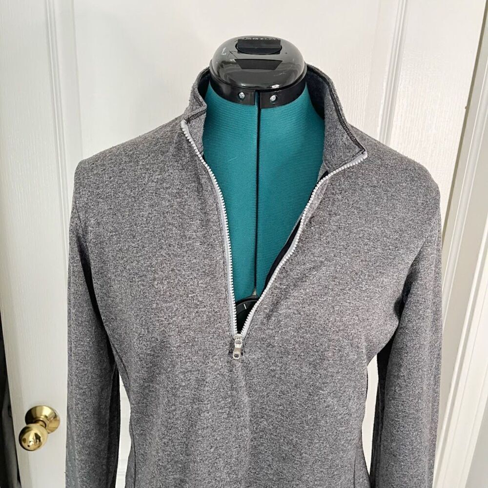 Adidas 1/2 Zip Long Sleeve Fitted Pullover Sweatshirt Jacket - Picture 10 of 14